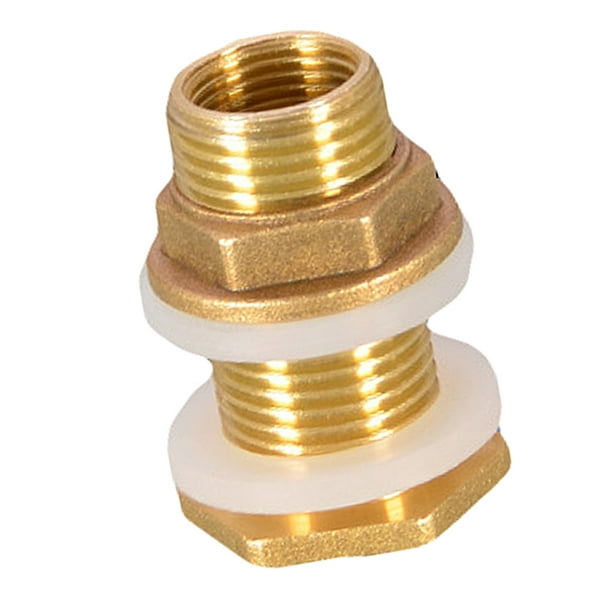 4 Pieces Brass Bulkhead Tank Connection With Straight Inner Tube And Garden  Hose 