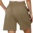 thumbnail image 4 of Summer Pants for Women Short Sports Shorts Women's Sports Trousers High Waist Shorts Women's Summer Shorty With Pockets And Drawstring Leisure For Running Gym Fitness Women Petite Womens Brown S, 4 of 6