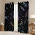 thumbnail image 2 of Homewish Mystic Outer Space Blackout Curtains Set of 2 (52x84 Each), Cartoon Rocket Planet Window Curtains, Teens Kids Boys Girls Curtains and Drapes, Blackout Curtains Home Decor, 2 of 6