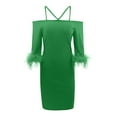 thumbnail image 4 of Vestido sexy de verano con escote cruzado y falda lápiz de un solo hombro para mujer: atractivo diseño cruzado, corte lápiz, 4 of 5