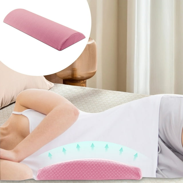 Almohada lumbar para aliviar el dolor de espalda, cómodo cojín de soporte de cintura para dormir, mejora la postura con cojín de cama para diferentes posiciones para dormir.