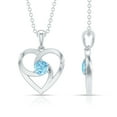 thumbnail image 3 of Rosec Jewels Natural Aquamarine Heart Pendant for Women (0.25 CT) - March Birthstone, 10K White Gold, 3 of 7