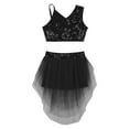 thumbnail image 3 of MSemis Big Girls Crop Tops with Elastic Waist Irregular Hem Tutu Skirt Lyrical Dance Dress, 3 of 5