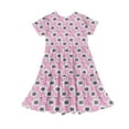thumbnail image 5 of Spazoro Toddler Girls A-Line Dress, Casual Short Sleeve Round Neck Floral Print Princess Dresses for Child Girls Pink Size 13-14T, 5 of 5
