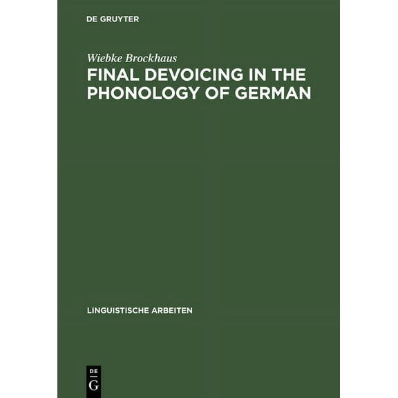 Linguistische Arbeiten Final Devoicing in the Phonology of German, Book 336, (Hardcover)