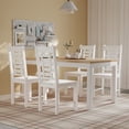 thumbnail image 3 of Giantex Wood Dining Chair Set of 2, 100% Solid Rubber Wood Kitchen Chairs, White, 3 of 9