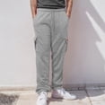 thumbnail image 2 of Awwp Mens Pants, Athleisure Fleece Cargo Pants with Bunched Ankles Pants for Men Grey XXXL, 2 of 9