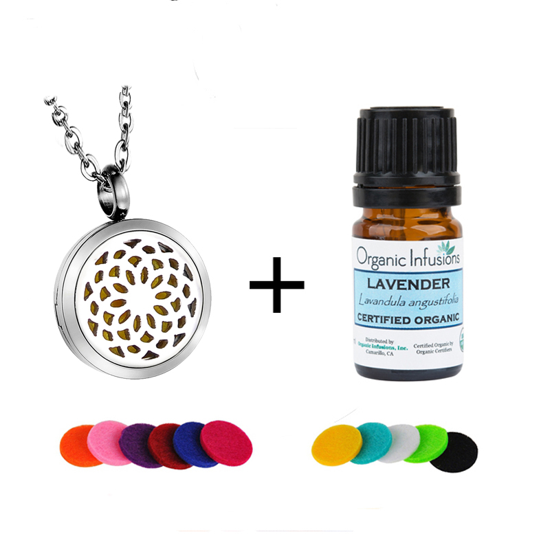 Aromita Jewelry Essential Oil Necklace Jewelry Gift Set Chrysanthemum Aromatherapy Diffuser