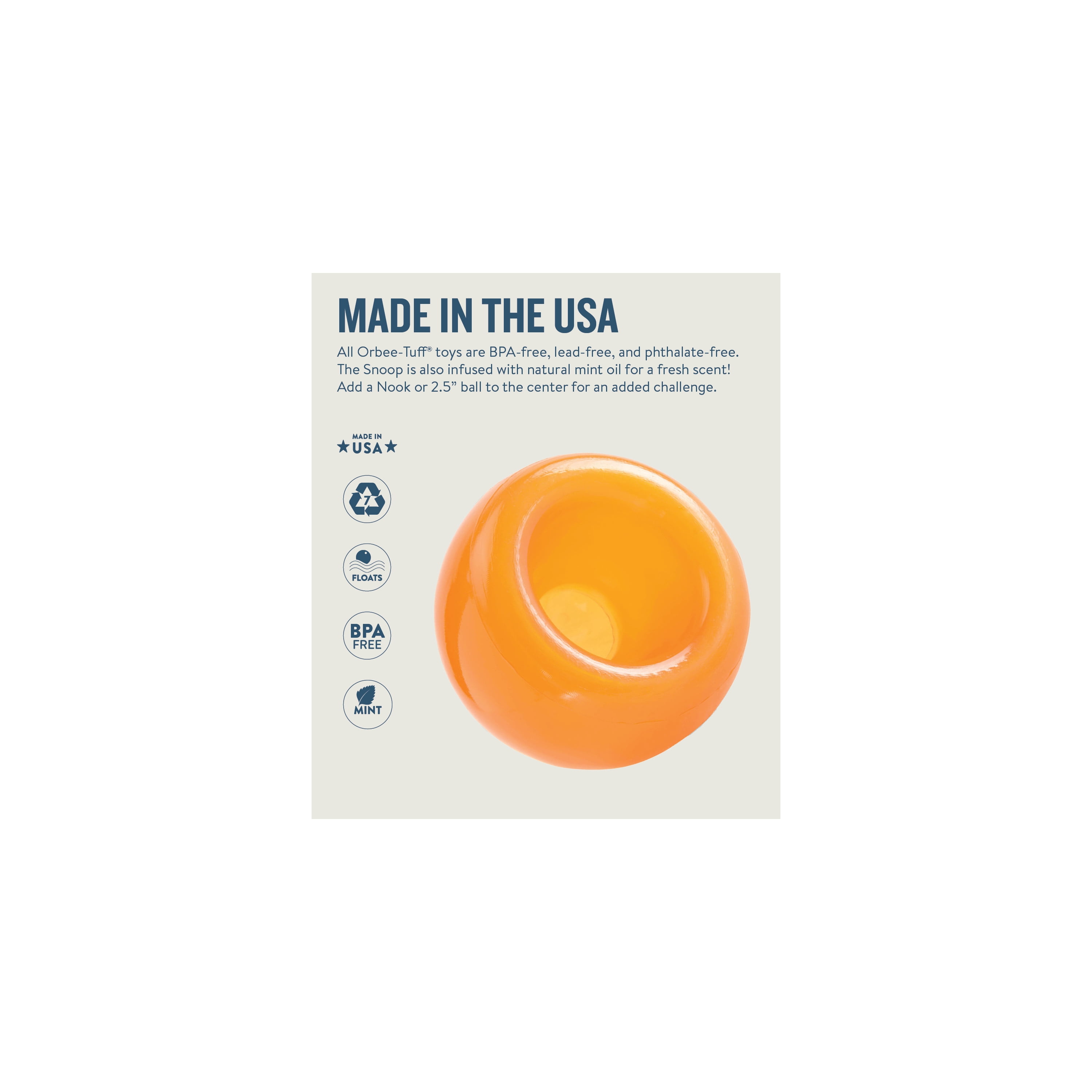 PLANET DOG  Orbee-Tuff Snoop Interactive Toy in Orange (5