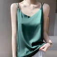 thumbnail image 7 of QHFBli Womens Silk Satin Camisole Tank Tops V Neck Spaghetti Strap Blouses Cross Back Sleeveless Cami Shirt, 7 of 7
