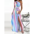 thumbnail image 1 of Vestido de fiesta para mujer, vestido largo largo, verde, blanco, negro, azul, rosa, azul oscuro, arcoíris, rojo, beige, sin mangas, floral, color puro, dividido, recortado, Pri, 1 of 5