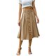 thumbnail image 1 of Faldas midi una línea plisada abajo falda cintura elástica casual transpirable falda para las mujeres, 1 of 6