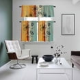 thumbnail image 4 of Floral Orange Kitchen Curtains Sets for Windows 24 Inch Length, Multicolor Striped Decadent Botanical Flower Rod Pocket Window Treatments Tier Curtains and Valances Set for Bedroom/Bathroom, 4 of 8
