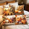 thumbnail image 6 of Lzobxe 4 Pack Halloween Pillowcases, Decorative Outdoor Cushion Cover, 45x45cm Ghost Pumpkin Throw Pillow Cover for Sofa Couch Home Party Decor, 6 of 6