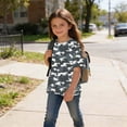 thumbnail image 6 of Girls Soft Stretchy Tie Dye T-Shirt Gray Loose Fit Brushstroke Print Short Sleeve Tee for Ages 6-14,Size 6 T, 6 of 9