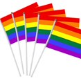 thumbnail image 4 of 6pcs 30x21x14cm Rainbow Flag Polyester Hand Waving Flags With Plastic Flagpoles Banner Parade Lgbt Lesbian Guy Right Ensign, 4 of 4
