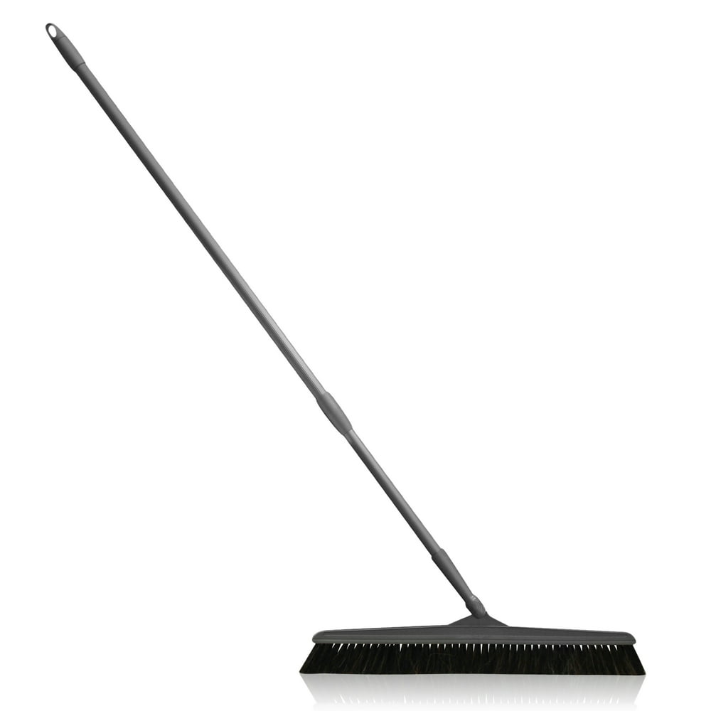 Handysweep Wide Push Broom with Telescoping Handle and Angled Bristle Heavy-duty Telescoping Broom Handle