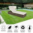 thumbnail image 3 of Outdoor Lounge Chair, All-Weather PE Rattan Chaise Chair with Adjustable Backrest, Sturdy Sun Loungers for Patio Poolside, 350lbs Large Weight Capacity, White Cushion, 3 of 9