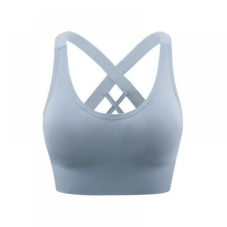 Sports Bra for Women  Criss-Cross Back Padded Wirefree Sports Bras Medium Support Yoga Bra