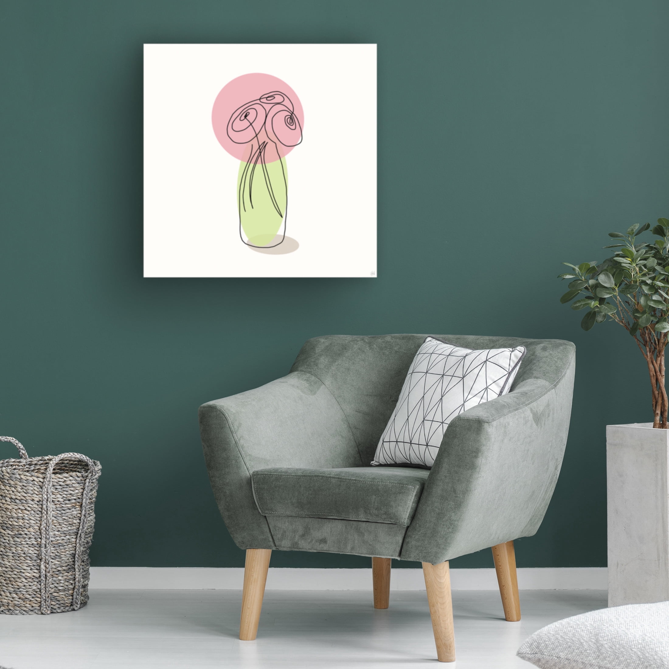 Canvas Wall Art - Line and Brush 'Line Modern 2' Wall Art for Living Room, Bedroom, or Office Décor by Trademark Fine Art - 24 x 24 Inches