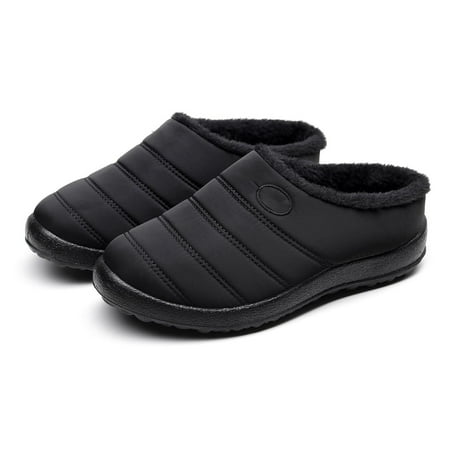 

huanledash Women Autumn Winter Waterproof Large Size Slippers Low Heel Non-slip Home Shoes