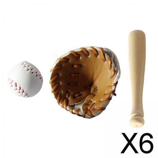 6x Béisbol en Miniatura 1:12 Baoblaze Accesorios de Decoración 6 piezas