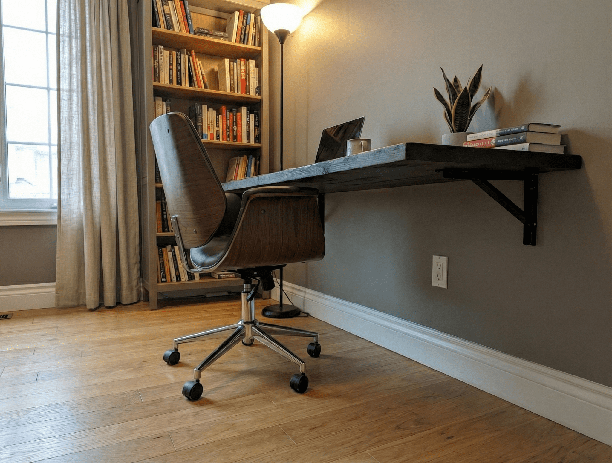 Floating Multipurpose Desk Alabaster 72 Inches