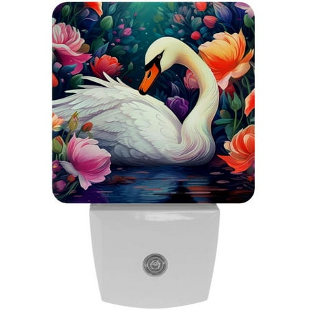 

Swans LED Square Night Light - Soft Glow Plug-in Lamp with Dusk to Dawn Sensor for Bedroom and Hallway - Energy Efficient Compact Design