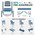 thumbnail image 6 of SERWALL 10 Pieces Outdoor Dining Set, All Weather Patio Dining Set, HDPE Outdoor Table and Armless Chair with Umbrella, Navy, 6 of 9