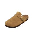 thumbnail image 1 of Zapatos De zuecos De corcho para Mujer, zapatillas planas con punta cerrada y suela gruesa para Mujer, zapatillas planas informales para exteriores para Mujer, Zapatos De Mujer tzw,Caqui,35, 1 of 7