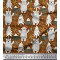 thumbnail image 1 of Soimoi Brown Velvet Fabric Snowflake & Bear Cartoon Fabric Prints By Yard 58 Inch Wide, 1 of 3