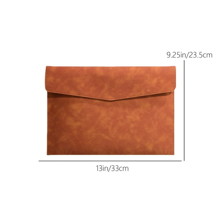 JGJJUGN Magnetic Lock Leather A4 File Bag - Durable Briefcase with