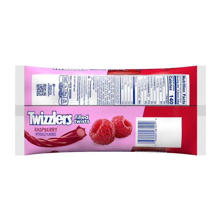 Twizzlers Filled Twists Raspberry Licorice Style Candy, 11 oz Bag
