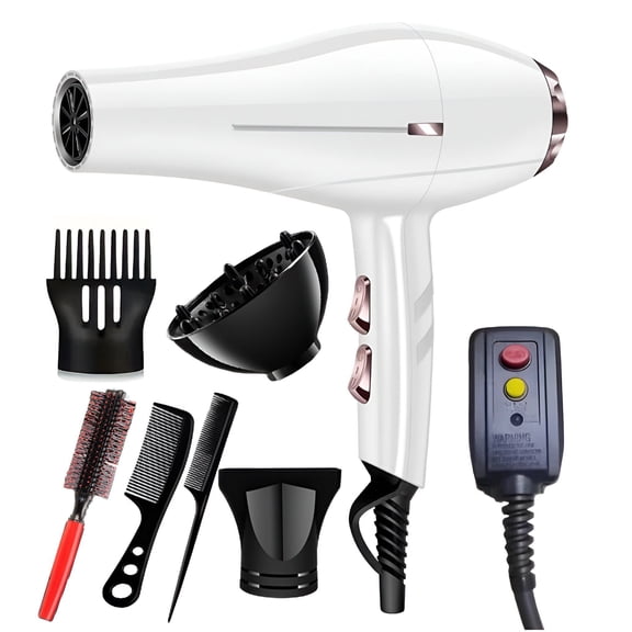 Hair Dryer with Strong Airflow, Fast Drying Blow Dryer with Multiple Heat Settings, Lightweight Salon Hair Dryer for Home and Travel