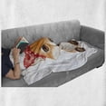 thumbnail image 5 of Fox Soft Flannel Fleece Throw Blanket, Drawing of Animal Wearing Polka Dotted Bandana, Cozy Plush for Indoor and Outdoor Use, 60" x 80", Apricot Dark Coral, by Ambesonne, 5 of 5
