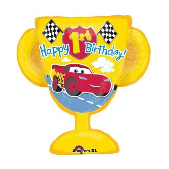 Disney Cars Happy 1st Birthday 26" Mylar foil Balloon Trophy Party Supplies Boy