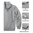 thumbnail image 5 of COOFANDY Mens Quarter Zip Pullover Quilted Sweatshirt Knit Long Sleeve Mock Neck Sweater Polo with Pocket, 5 of 6
