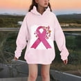 thumbnail image 2 of MKOSPLRT In October We Wear Pink Shirts Kids Long Hoodies Oversized Long Sleeve Drop Shoulder Pullover Tops Pink Ribbon Graphic Hoodies 3-14Y, 2 of 6