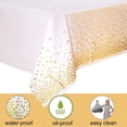 thumbnail image 4 of Mantel desechable blanco y dorado JAMW 54 x 108 pulgadas Sencillez, 4 of 5