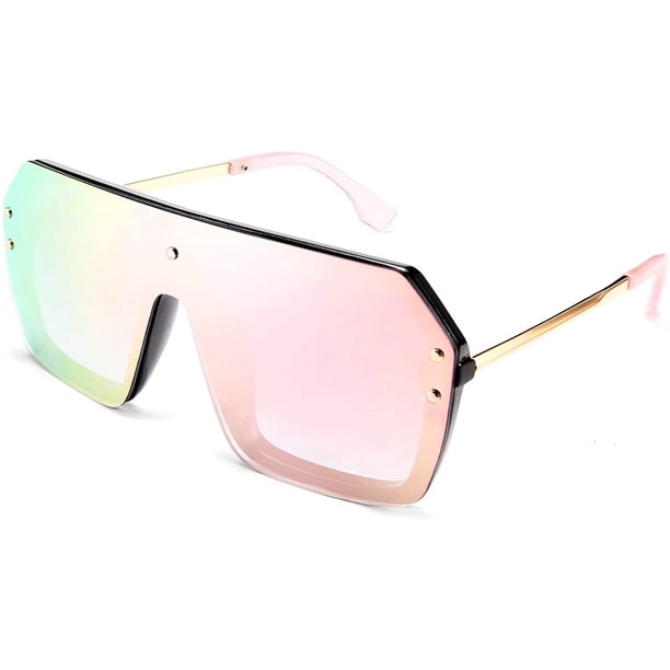 Gafas de sol clásicas siamesas de una pieza Bonito diseño retro elegante sin montura para mujeres y hombres Ormromra HMJM367-1