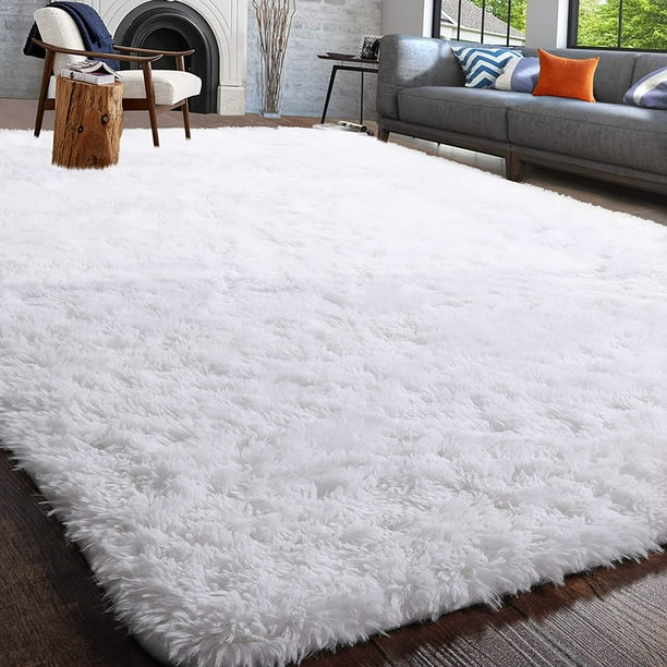 Dwelke Luxury Fluffy Rug Ultra Soft Shag Carpet For Bedroom Living Room ...