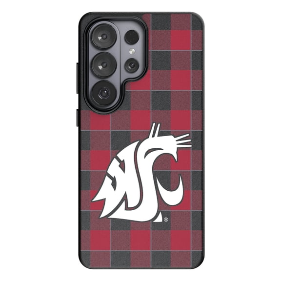 Keyscaper Washington State Cougars Plaid Galaxy Magnetic Bump Case