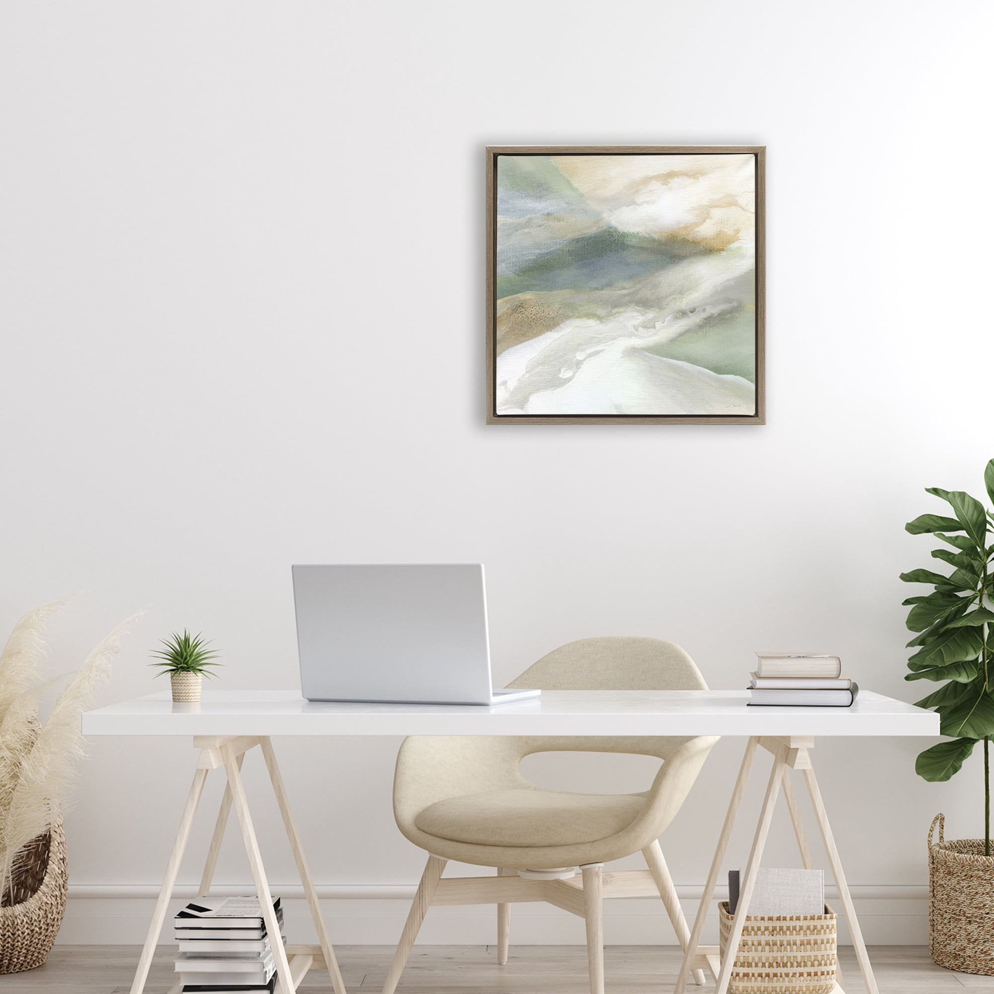 Stupell Industries Serene Mist Over Rolling Fields Brown Framed Floater Canvas Wall Art, design by Carol Robinson