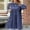 Navy, variant on Dresses for Women Spring Women's Wear Solid Color Round Neck Seven Point Sleeve Large Swing Loose Casual Top