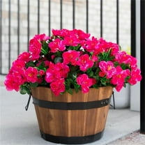 Topboutique Silk Azalea Bush 5 Bundles Artificial Flowers Fake Plants Decorative Faux Rhododendron Flower Fake Plants Flowers Bouquet for Spring Summer Hanging Plants Pot, Rose-Red