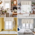 thumbnail image 5 of Beige Checkered Valance Curtain Abstract White Geometric Argyle Stripe Modern Window Valances Rod Pocket Short Curtains Window Treatments for Kitchen Bedroom Bathroom Laundry 42" x 18", 5 of 9