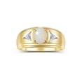 thumbnail image 1 of RYLOS Men's Rings Yellow Gold Plated Silver Classic 8X6MM Oval Gemstone &  Diamond Ring Opal October Birthstone Rings For Man Silver Rings Size 13, 1 of 7