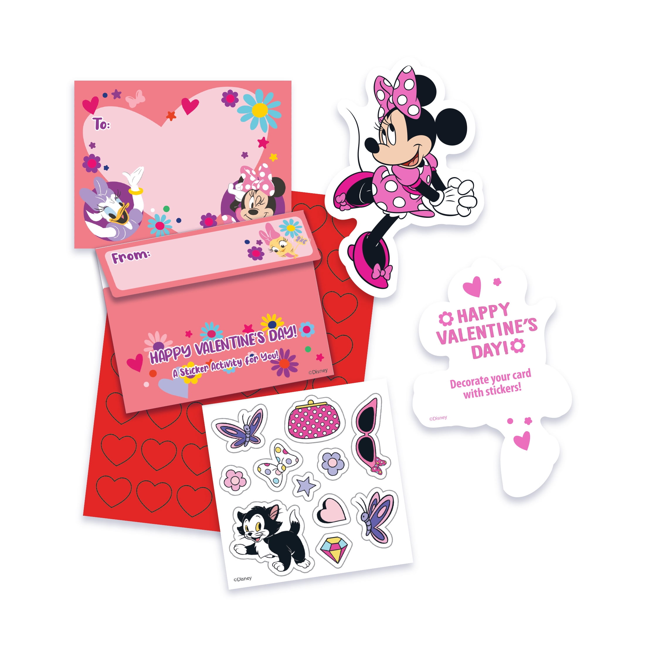 Disney Jr. Minnie Valentine's Day Exchange Cards with Sticker