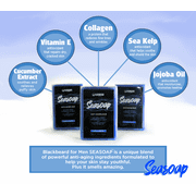 Blackbeard for Men Seasoap Anti-Aging Bar, Mens Natural Face and Body Cleansing Soap, Hydrating Luxury Bar Soap with Collagen, Kelp and Vitamin E, 3 Pack