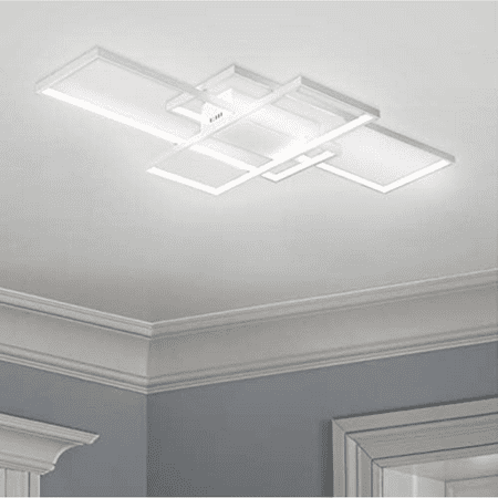 

HNYANGRJ Contemporary Modern Square White LED Ceiling Lamp Chandelier Lighting Fixture - Sleek and Stylish 35-Light Addition to Your Home Decor